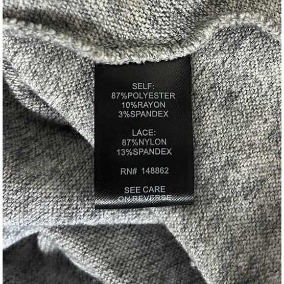 Torrid Grey Bell Sleeve Lace Inset Woven Skater Mini Dress Plus Size 1X - Picture 9 of 9